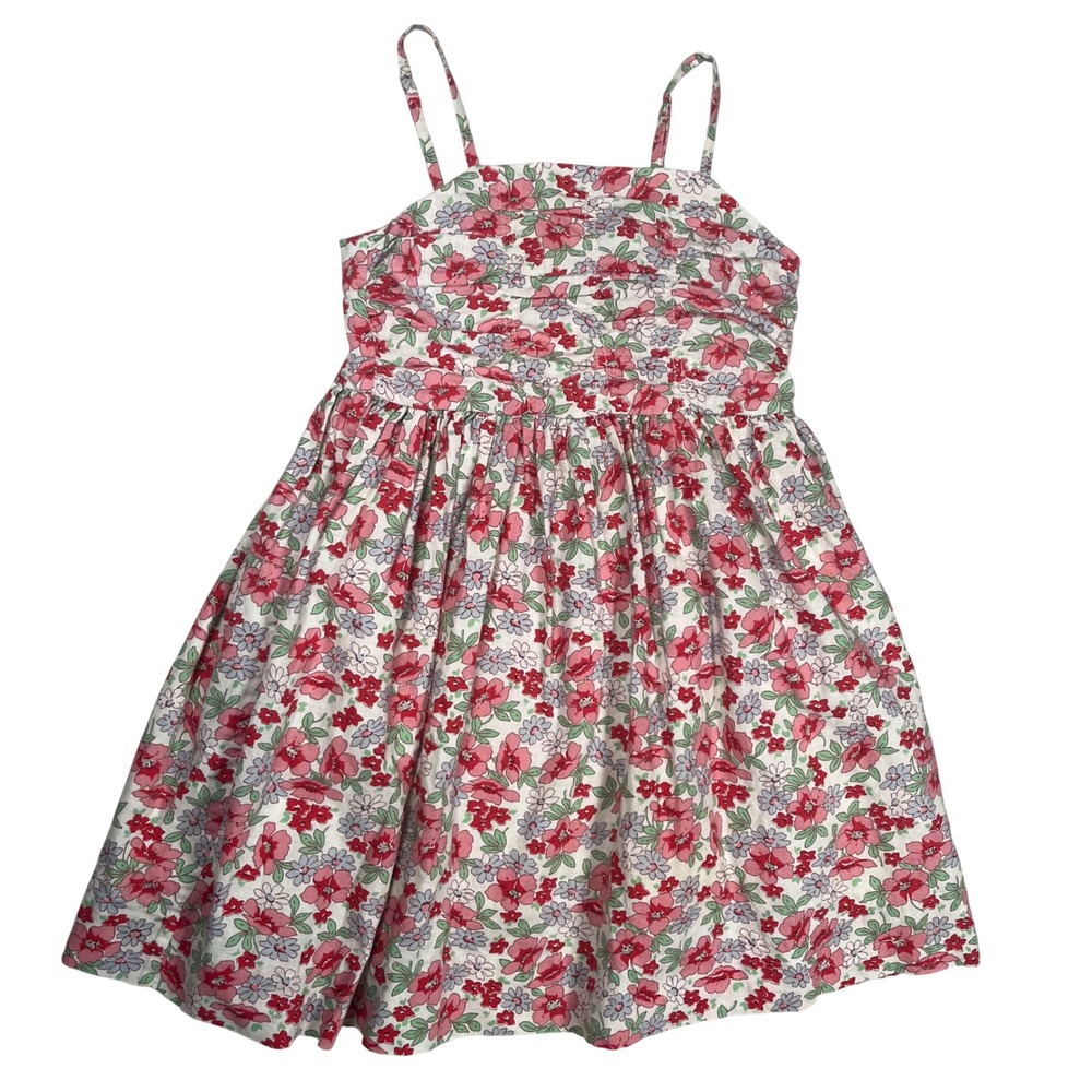 Polo Ralph Lauren Floral Sundress Girls 5 Pink Linen Blend Button Back Preppy‎